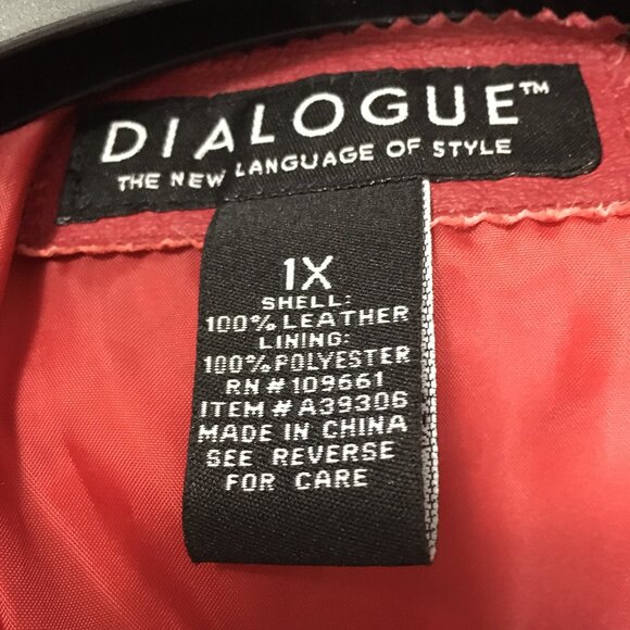 sz 1x red  leather jacket by Dialogue chest 48" chest lined - Picture 3 of 4